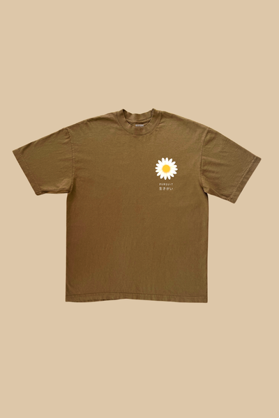 Pursuit premium graphic tee in brass gold - purpose and passion adult shirt