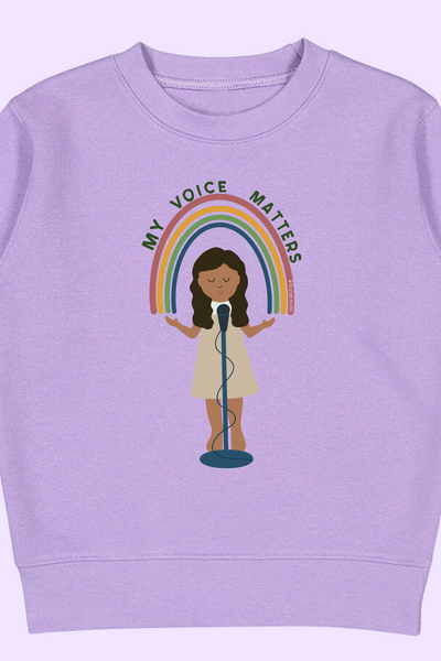 My Voice Matters toddler fleece sweatshirt in purple - empowering kids sweatshirt