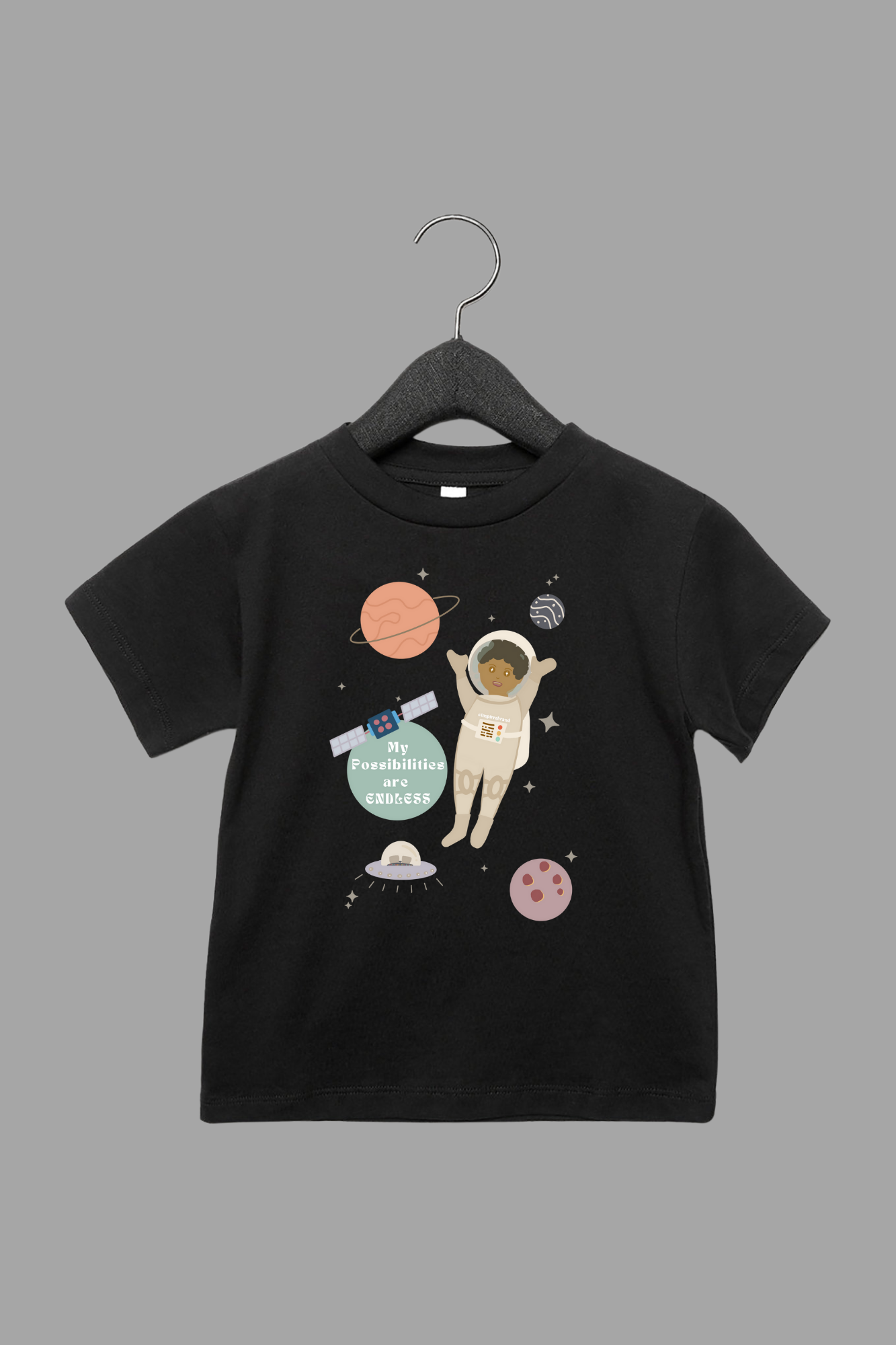 My Possibilities Are Endless toddler tee in black - inspirational graphic shirt for kids