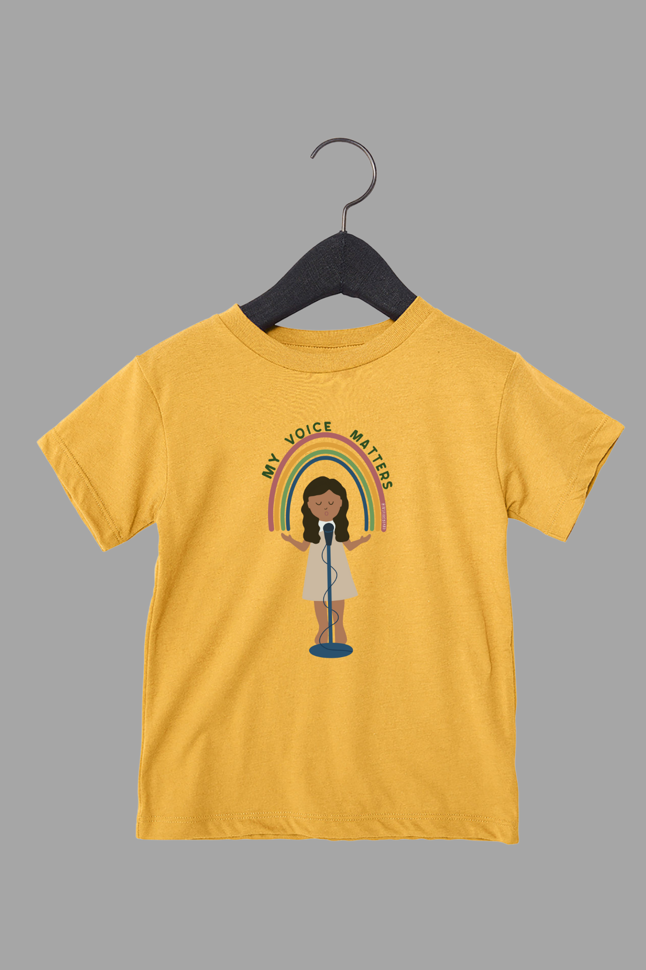 My Voice Matters toddler tee in yellow orange - soft sustainably sourced cotton graphic shirt for kids
