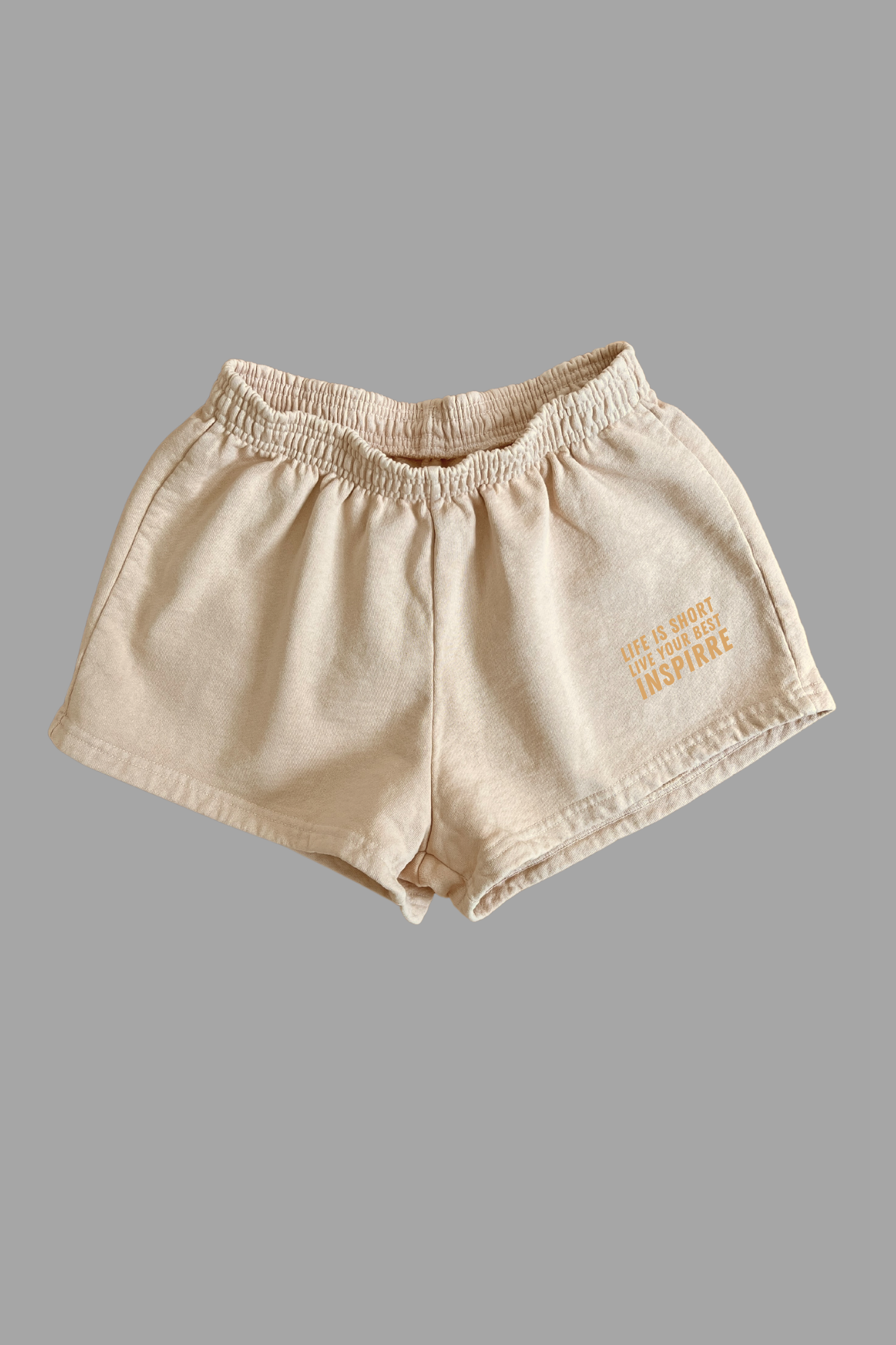 Life is Short Live Your Best heavyweight fleece shorts - USA made high-rise