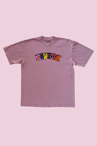 The Diverse Hues Of New York premium graphic tee in pink mauve - NYC diversity and culture adult shirt