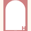 Notes from a Great Mind notepad cover featuring mauve pink background white arch design and bold monogram letter by INSPIRRE