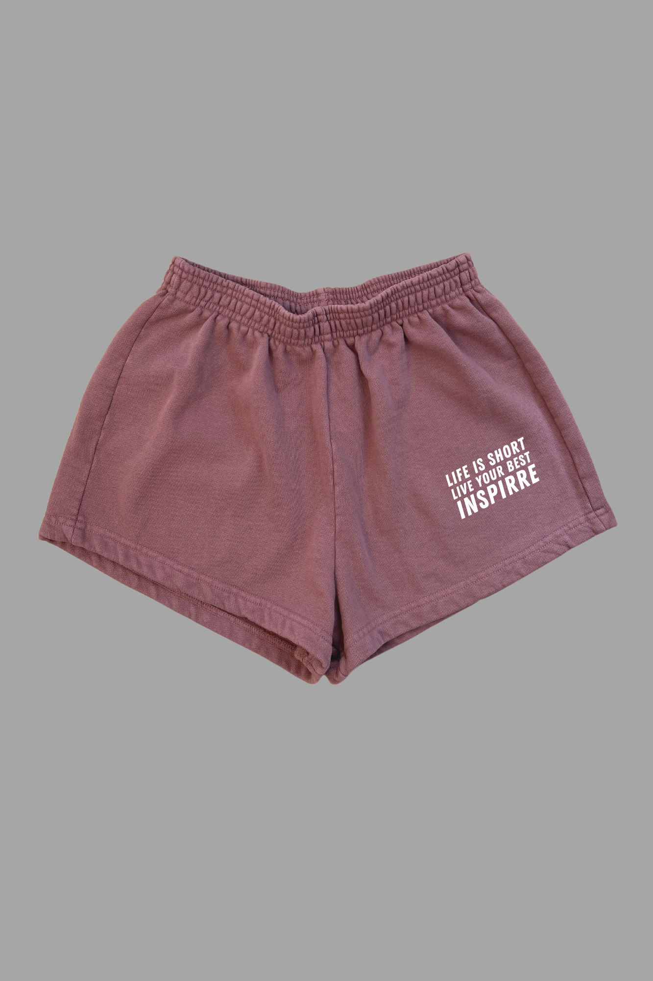 Life is Short Live Your Best fleece lounge shorts - garment dyed
USA made heavyweight fleece shorts with back pocket - cozy comfort