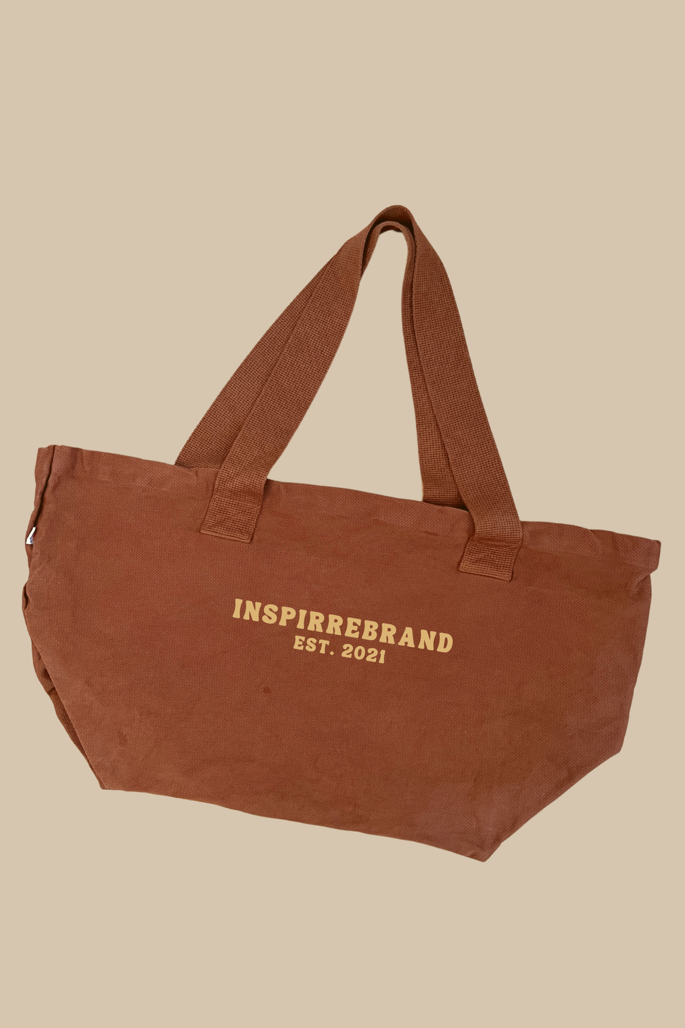 Carry Positivity Everywhere ginger brown large denim tote bag - USA made
Carry Positivity Everywhere sky blue large denim tote bag with puff print
Large denim tote bag with positive message - INSPIRRE heavyweight cotton