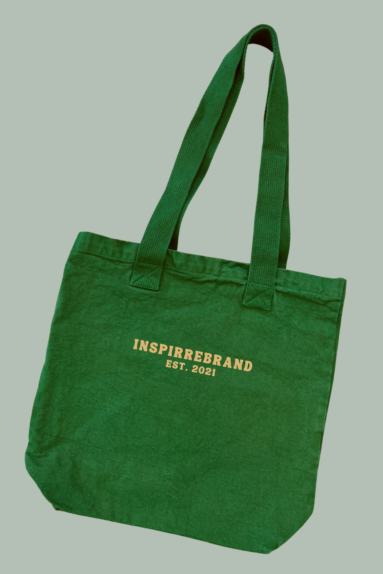 denim tote bag, green denim tote, USA made tote, cotton tote bag, heavyweight tote, believe in a brighter tomorrow, hope tote bag, optimism bag, inspirational tote, market tote, made in USA, ethical tote bag, durable tote, mental health, positivity, resilience, living intentional