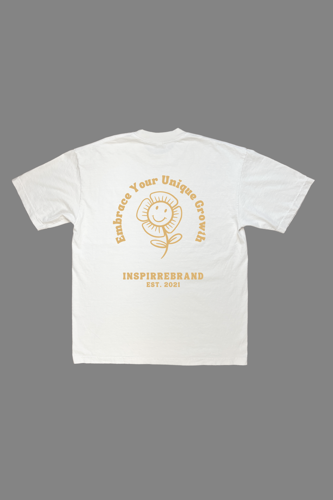 Embrace Your Unique Growth premium graphic tee in off white - personal growth and self-compassion adult shirt