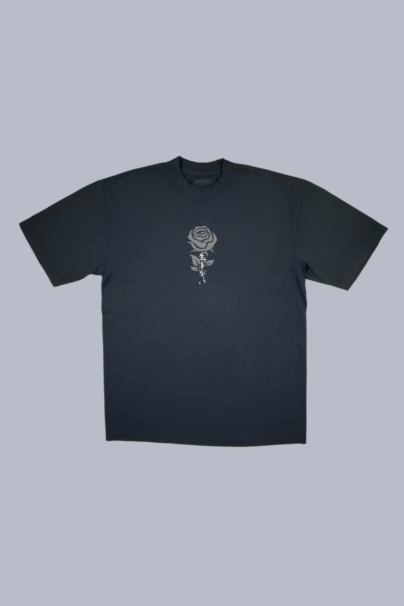 IKIGAI Reason for Being premium graphic tee in navy blue - purpose and meaning adult shirt