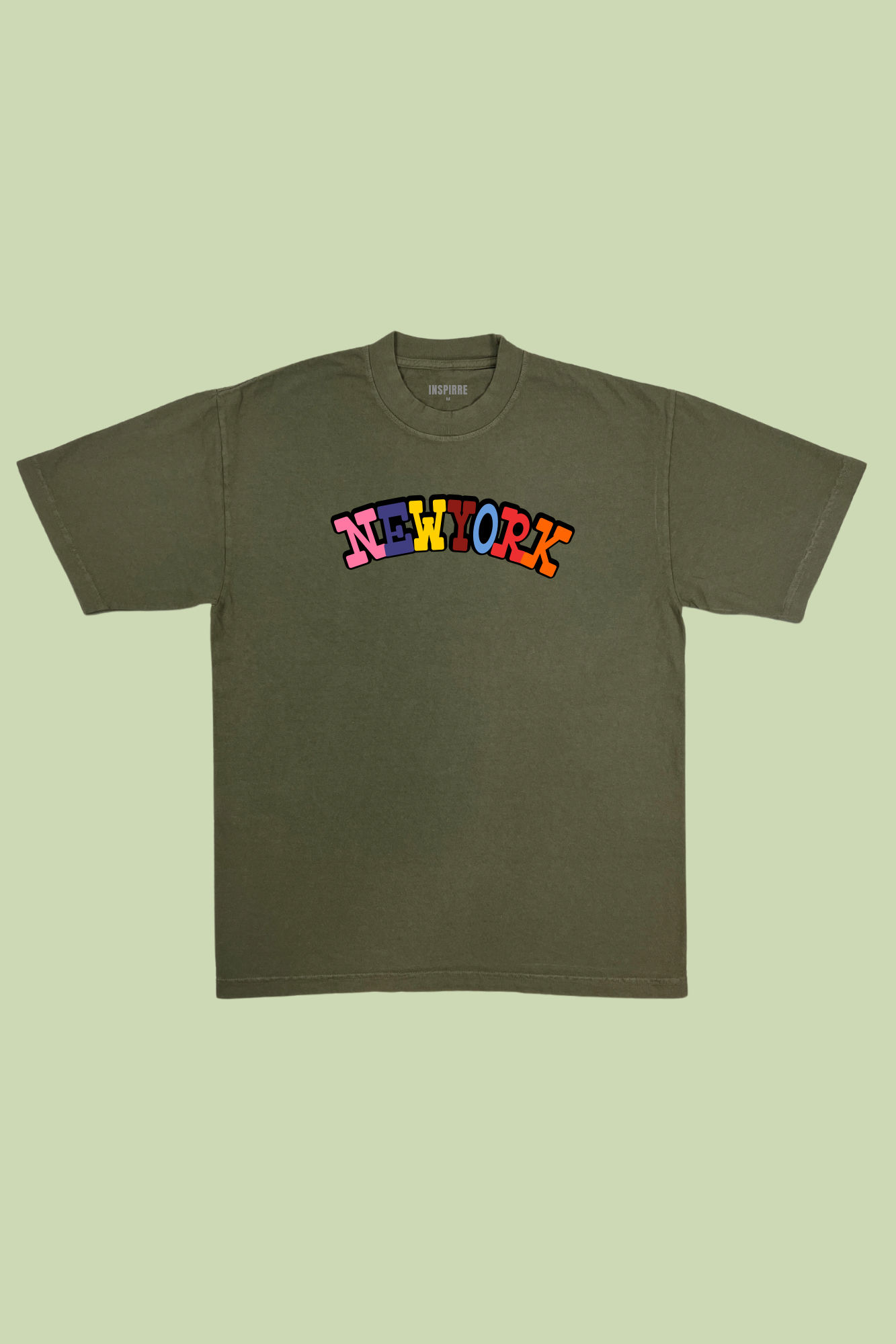 The Diverse Hues Of New York premium graphic tee in olive green - NYC diversity and culture adult shirt