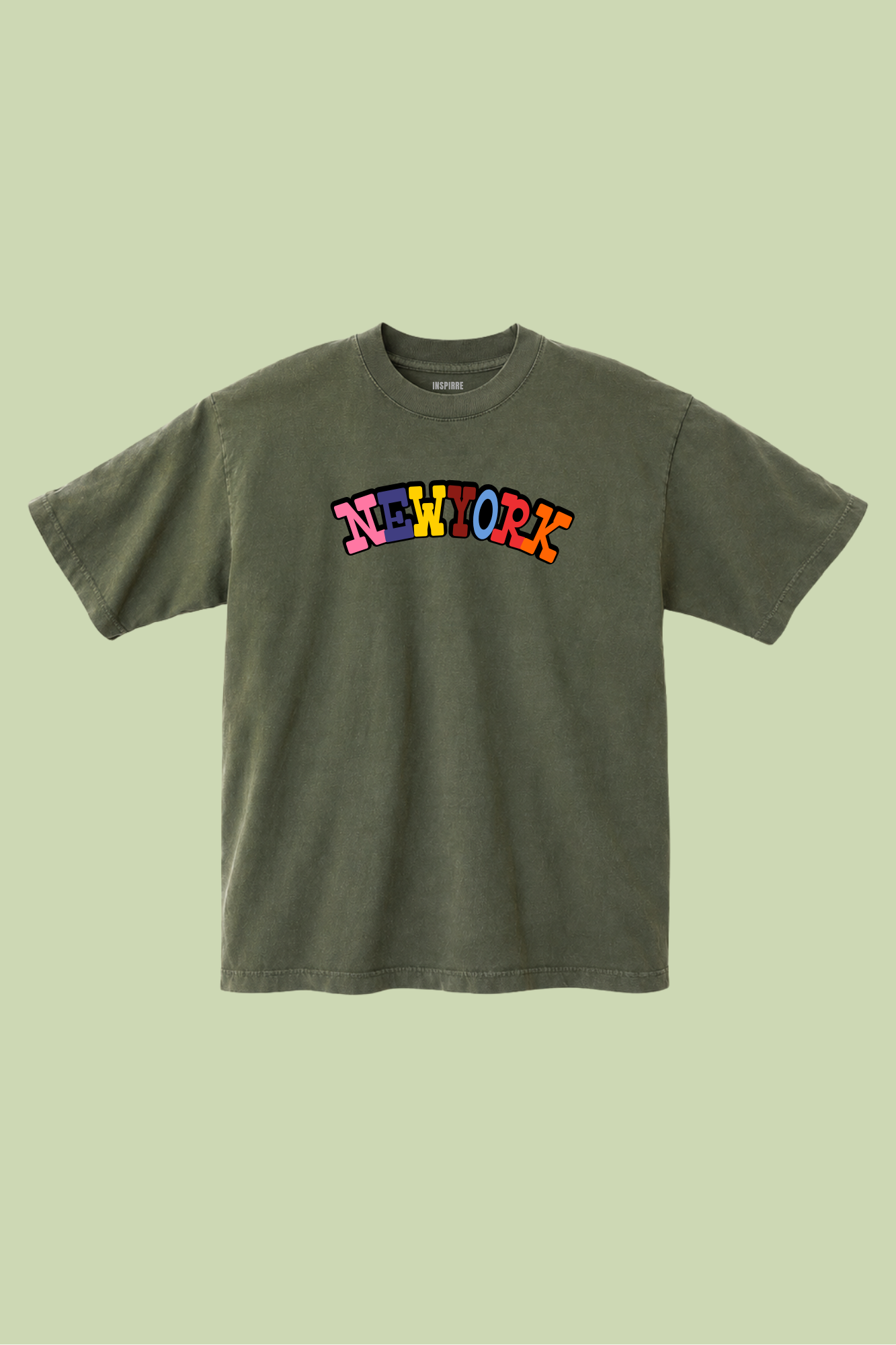 The Diverse Hues Of New York premium graphic tee in olive green - NYC diversity and culture adult shirt