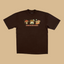 Spread Love Like Shrooms premium graphic tee in brown - mushroom and kindness adult shirt