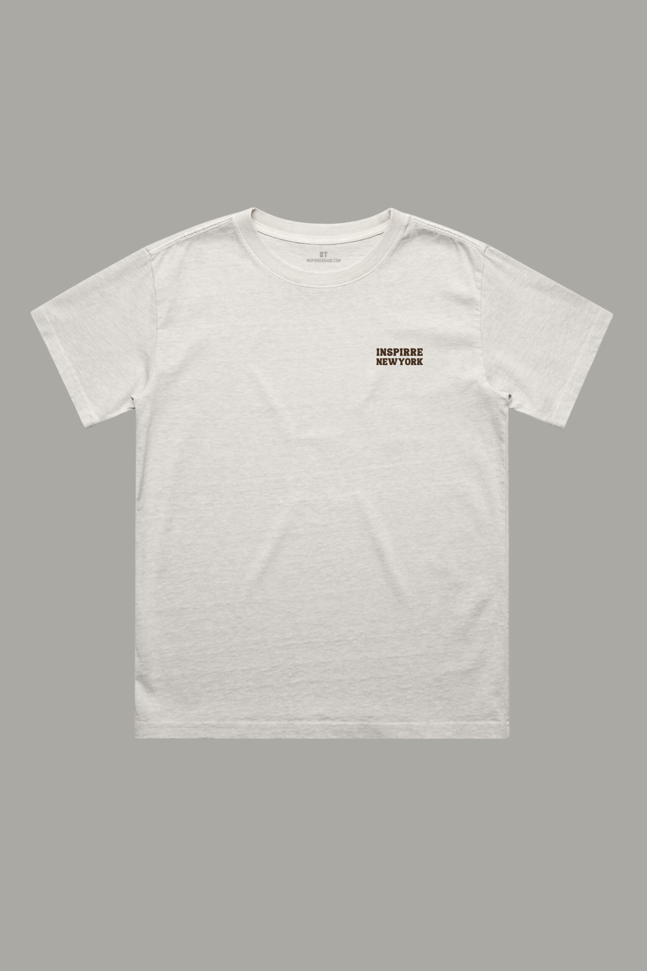 The Math Of Life Youth Tee in Faded Beige / Gray - garment-dyed vintage finish