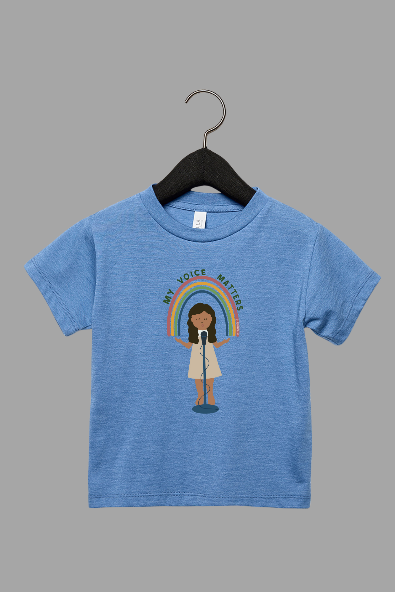 My Voice Matters toddler tee in blue - soft sustainably sourced cotton graphic shirt for kids