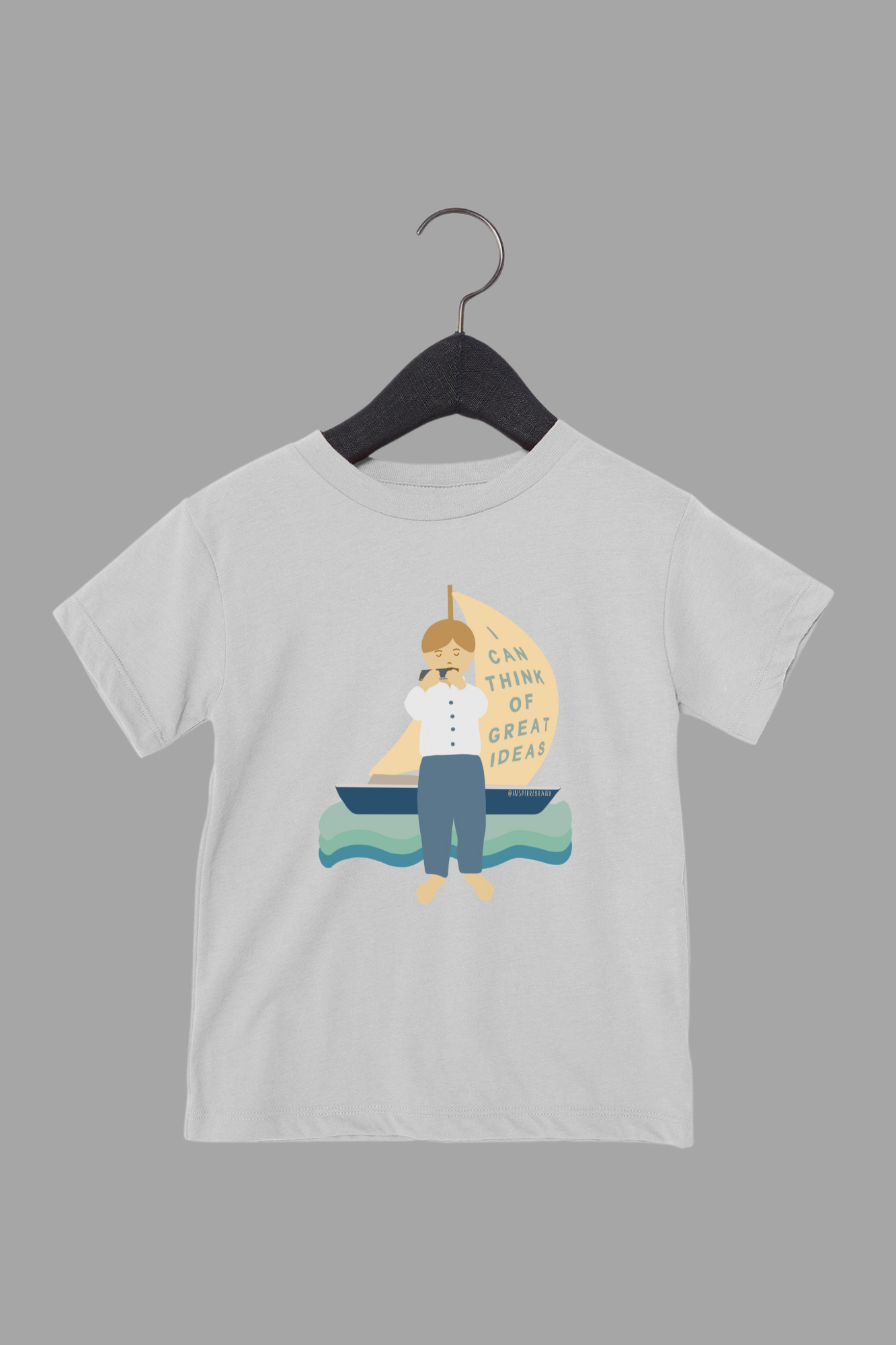 I Can Think Of Great Ideas toddler tee in light gray - creative graphic shirt for kids