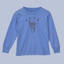 Love is Free Liberty toddler long sleeve shirt in heather blue - New York Statue of Liberty kindness kids clothing