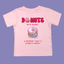 Donuts With Dad toddler tee in pink - father's day graphic shirt for kids