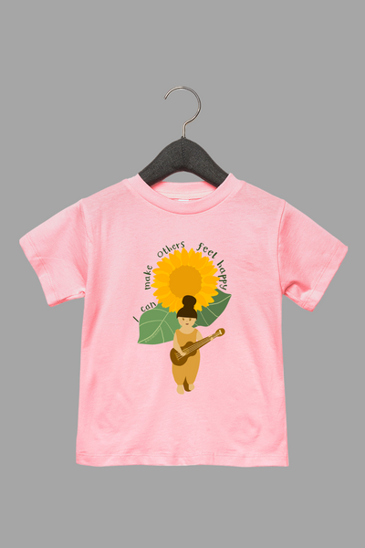I Can Make Others Feel Happy toddler tee in pink - kindness graphic shirt for kids