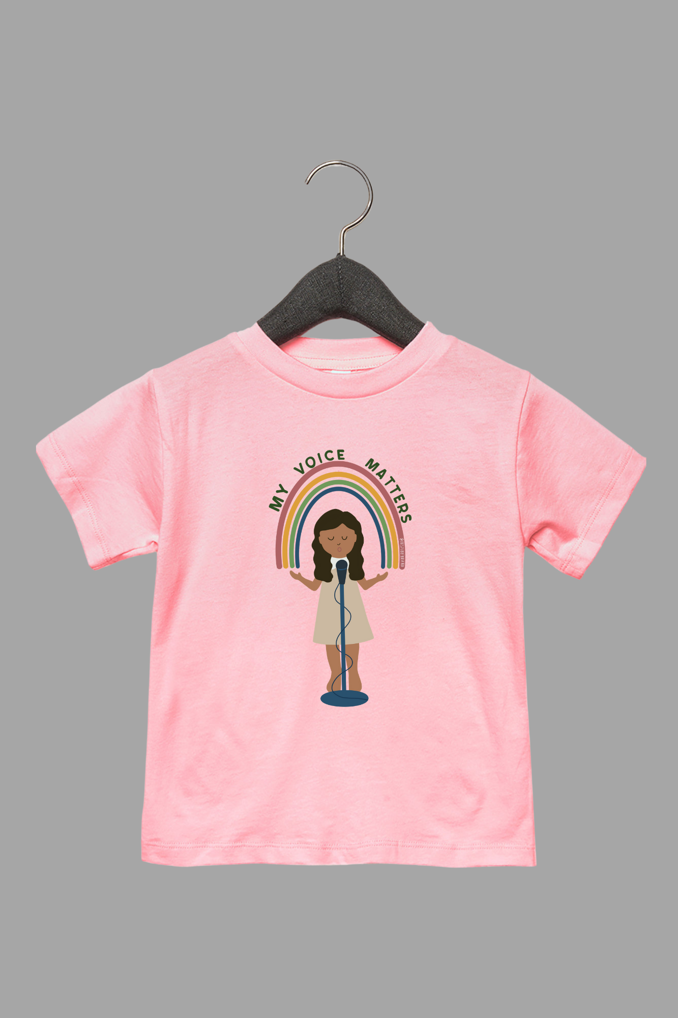 My Voice Matters toddler tee in pink - soft sustainably sourced cotton graphic shirt for kids