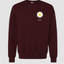 Maroon sweatshirt with a white daisy graphic and text pursuit ikigai