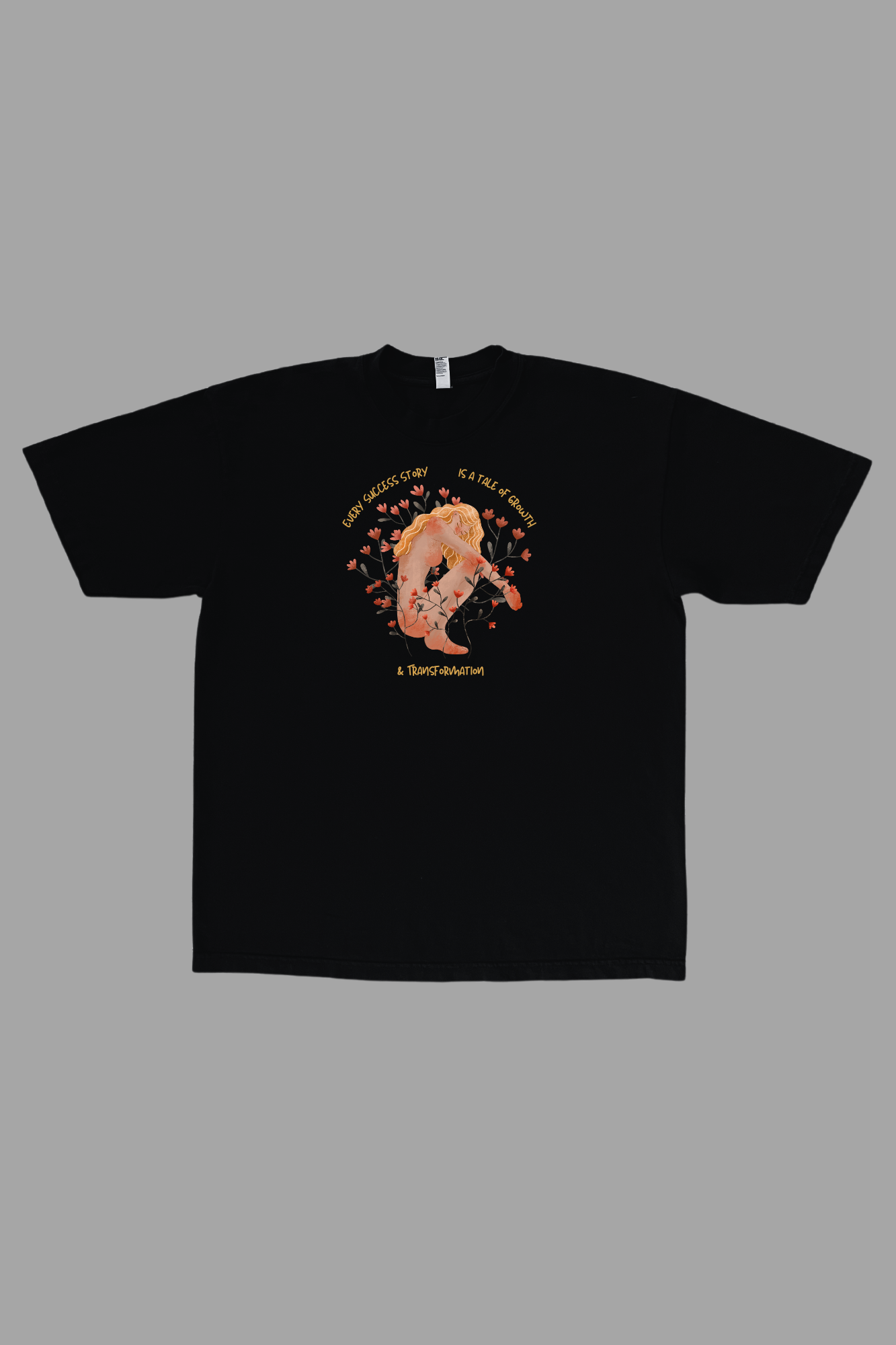 Growth and Transformation premium graphic tee in black - personal growth and success adult shirt