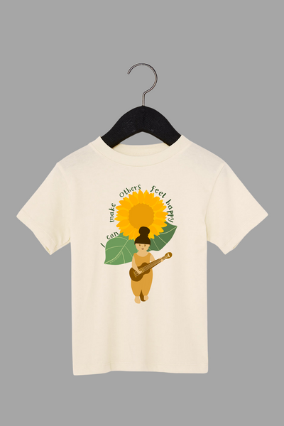 I Can Make Others Feel Happy toddler tee in cream or beige - kindness graphic shirt for kids