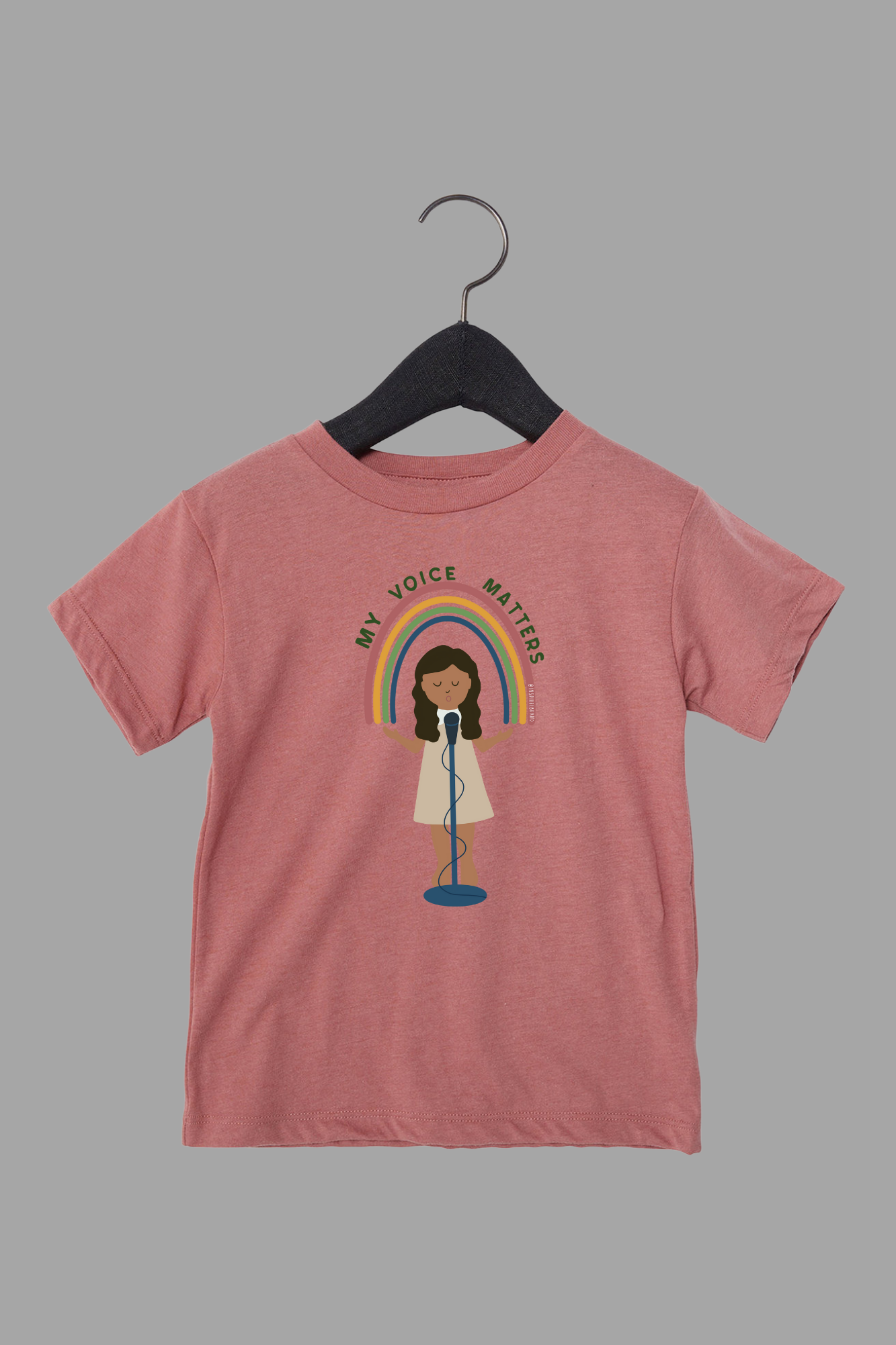 My Voice Matters toddler tee in mauve - soft sustainably sourced cotton graphic shirt for kids