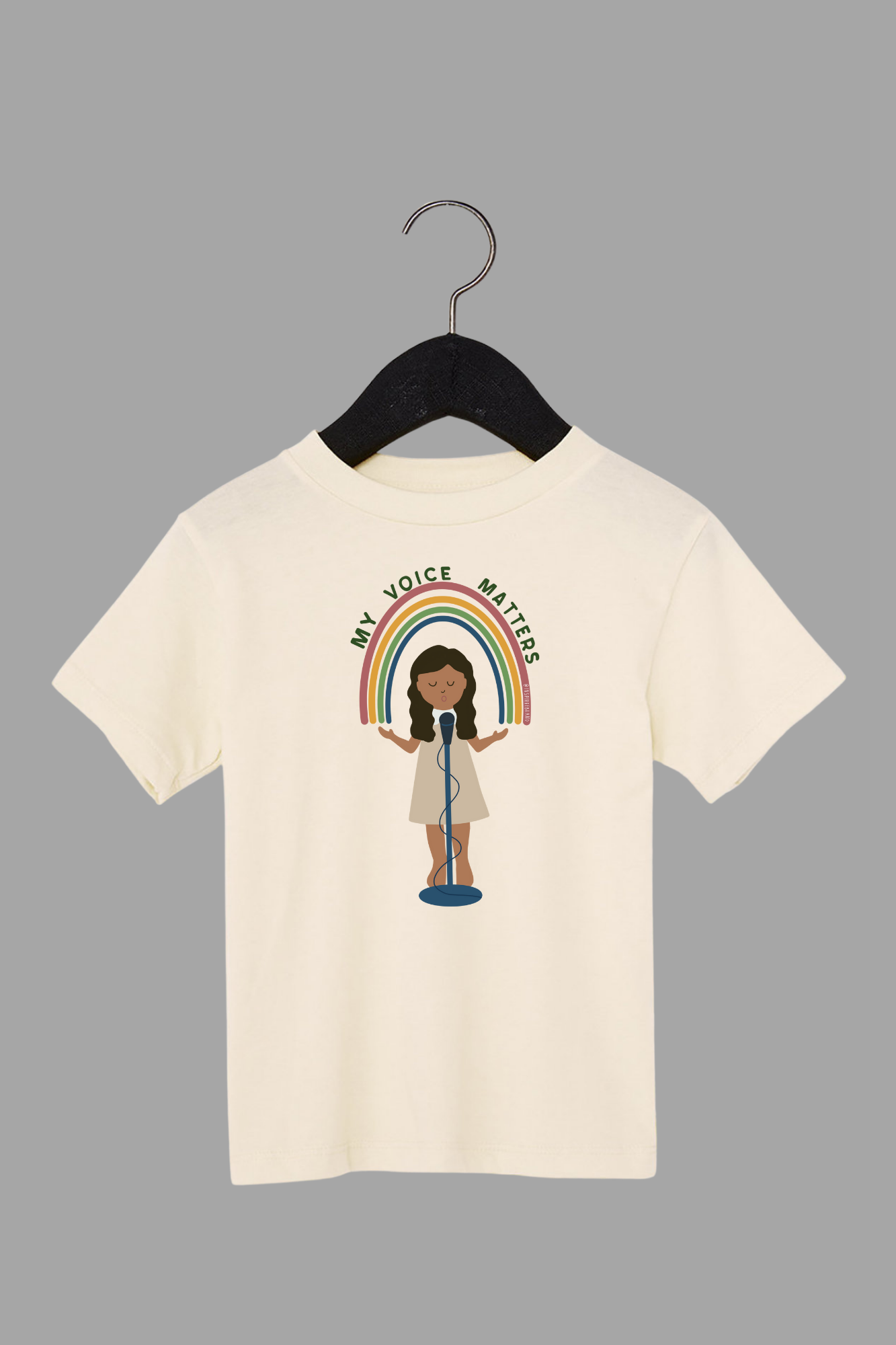 My Voice Matters toddler tee in cream - soft sustainably sourced cotton graphic shirt for kids