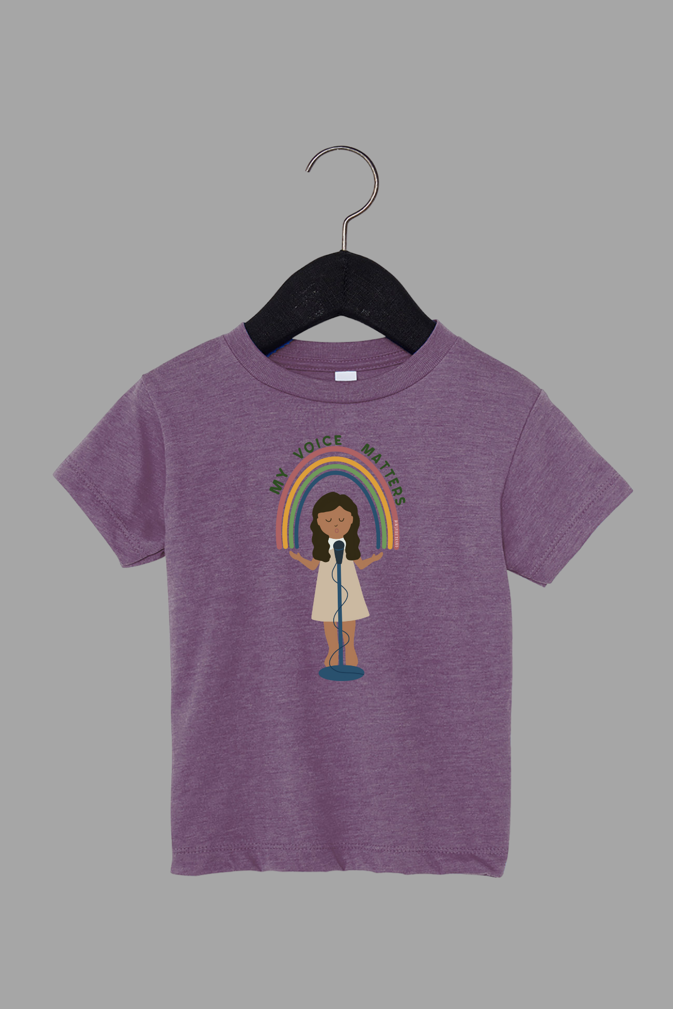My Voice Matters toddler tee in purple - soft sustainably sourced cotton graphic shirt for kids