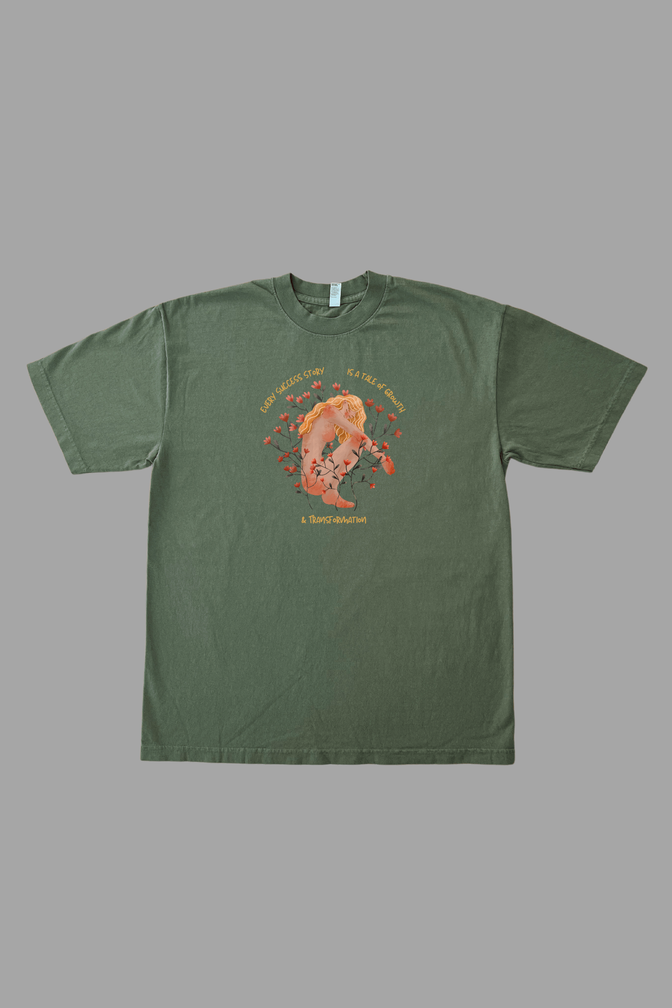 Growth and Transformation premium graphic tee in olive - personal growth and success adult shirt